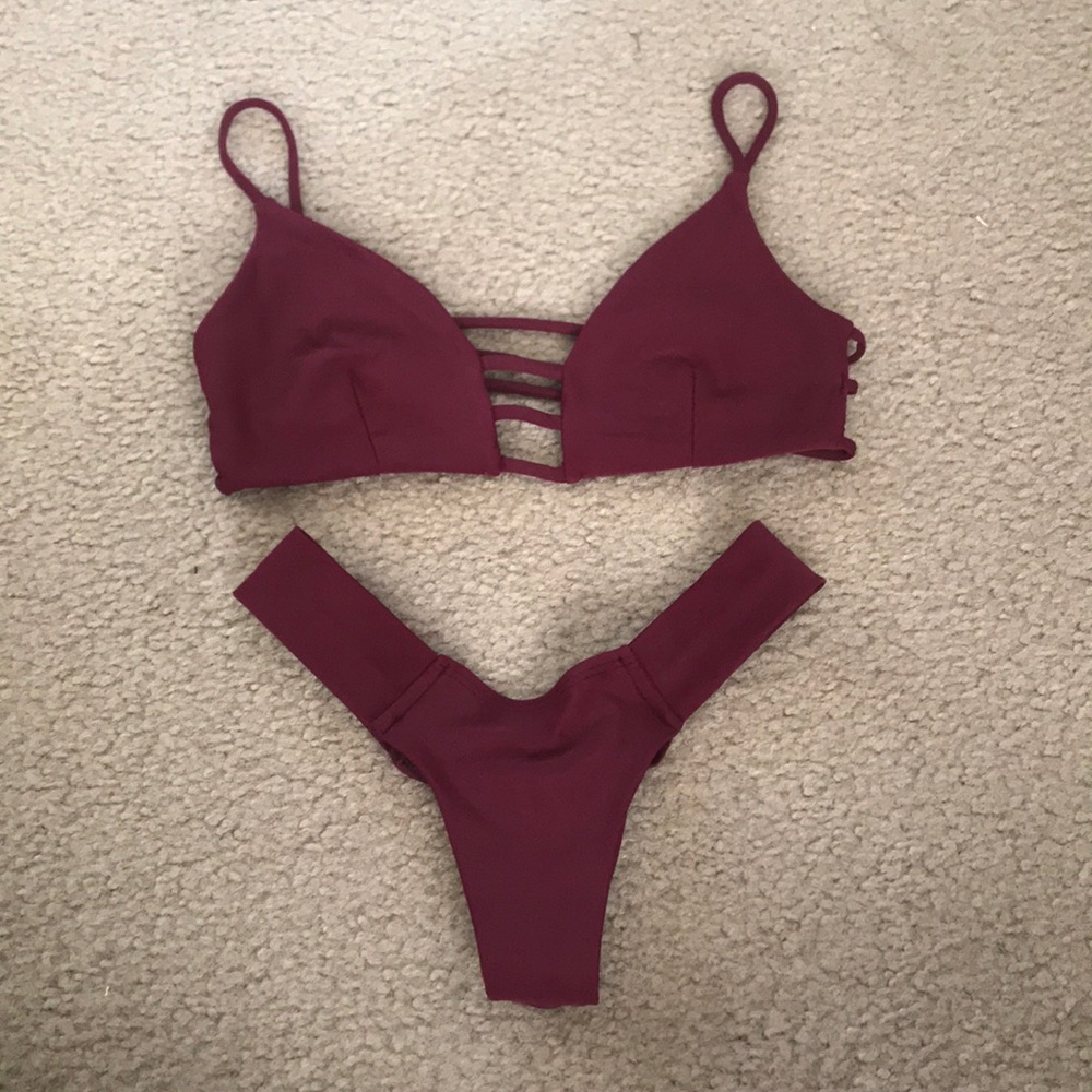 ❌sold❌Montce maroon bikini set